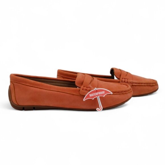 Blondo Shellby Women's Size 7.5 M Orange Suede Nubuck Waterproof Driver Loafer - Picture 4 of 13
